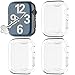 Jvchengxi Custodia Compatibile con Apple Watch Series 7 41mm Pellicola Protettiva, [4 Pezzi] Morbido TPU Schermo Protezione Cover Antiurto Copertina per iWatch 41mm (Chiaro/Chiaro/Chiaro/Chiaro)