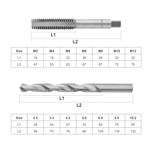 Gunpla 15pcs Threading Taps Set Metric M3-M12 Alloy Steel Hand Thread Repair Tools with Tap Wrench - Image 3