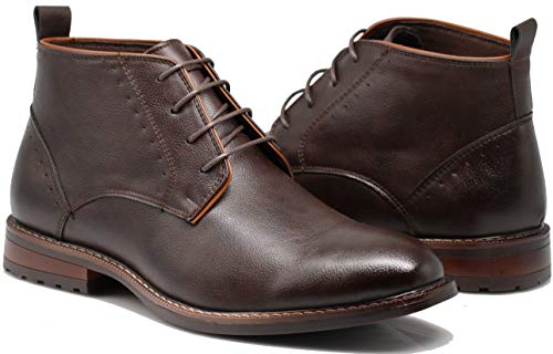 SHL Men's Chelsea Boots Dress Fashion Slip On Classic Ankle Boots (7, Brown DL02)