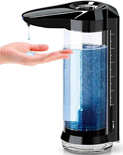 Automatic Hand Sanitizer Dispenser, 650ml Battery Powered/USB Touchless Soap Dispenser w/ Adjustable Volume, Wall Mounted, IPX4 Waterproof for Home Kitchen Bathroom