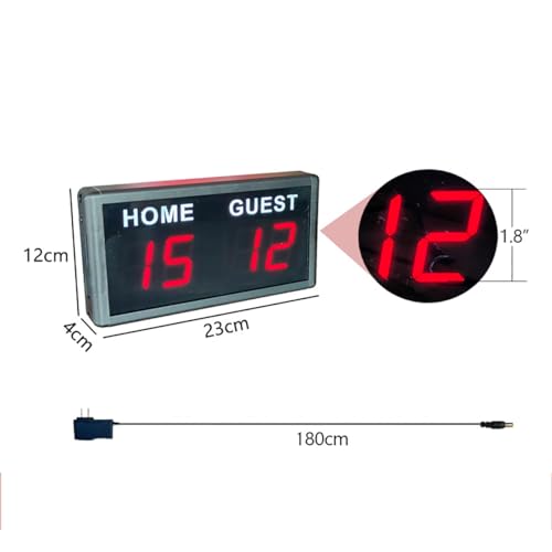 Marcador electrónico Digits, portátil con control remoto, 6 niveles de ajuste de brillo, muestra puntuaciones de 00 a 99, para baloncesto, fútbol, tenis, béisbol, bádminton y otros eventos miniatura 5