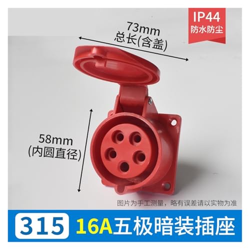 Conector de aviación 3-pin, 4-pin, 5-pin, 16A/32A, IP44 miniatura 2