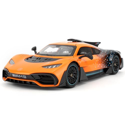 TGRCM-CZ 1/18 AMG ONE Die-cast Model Car, Collectible Alloy Model with Sound and Light Function and Pullback Function, Orange
