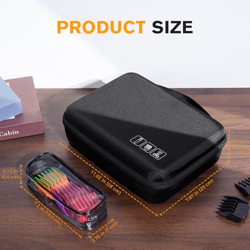 ProCase Hard Barber Accessories Case, Travel Bag for 3 Hair Clippers and Supplies, Trimmer Organizer Storage Box with Clear Pouch, Portable Holder for Men Razor Guard Grooming Kits -Black 4 ProCase Hard Barber Accessories Case, Travel Bag for 3 Hair Clippers and Supplies, Trimmer Organizer Storage Box with Clear Pouch, Portable Holder for Men Razor Guard Grooming Kits -Black - Image 4