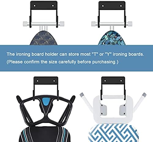 EastKing Ironing Board Hanger, Wall Mount Ironing Board Holder,Durable Ironing Board Hook,Ironing Board Storage Organizer(Black)