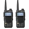 Retevis RA685 Radio Bidirezionale Doppia Banda, Radio Portatile, Walkie Talkie Lungo Raggio, Ricetrasmettitore di Misurazione della Frequenza Ricaricabile per Attività Radio (Nero, 2 Pezzi)