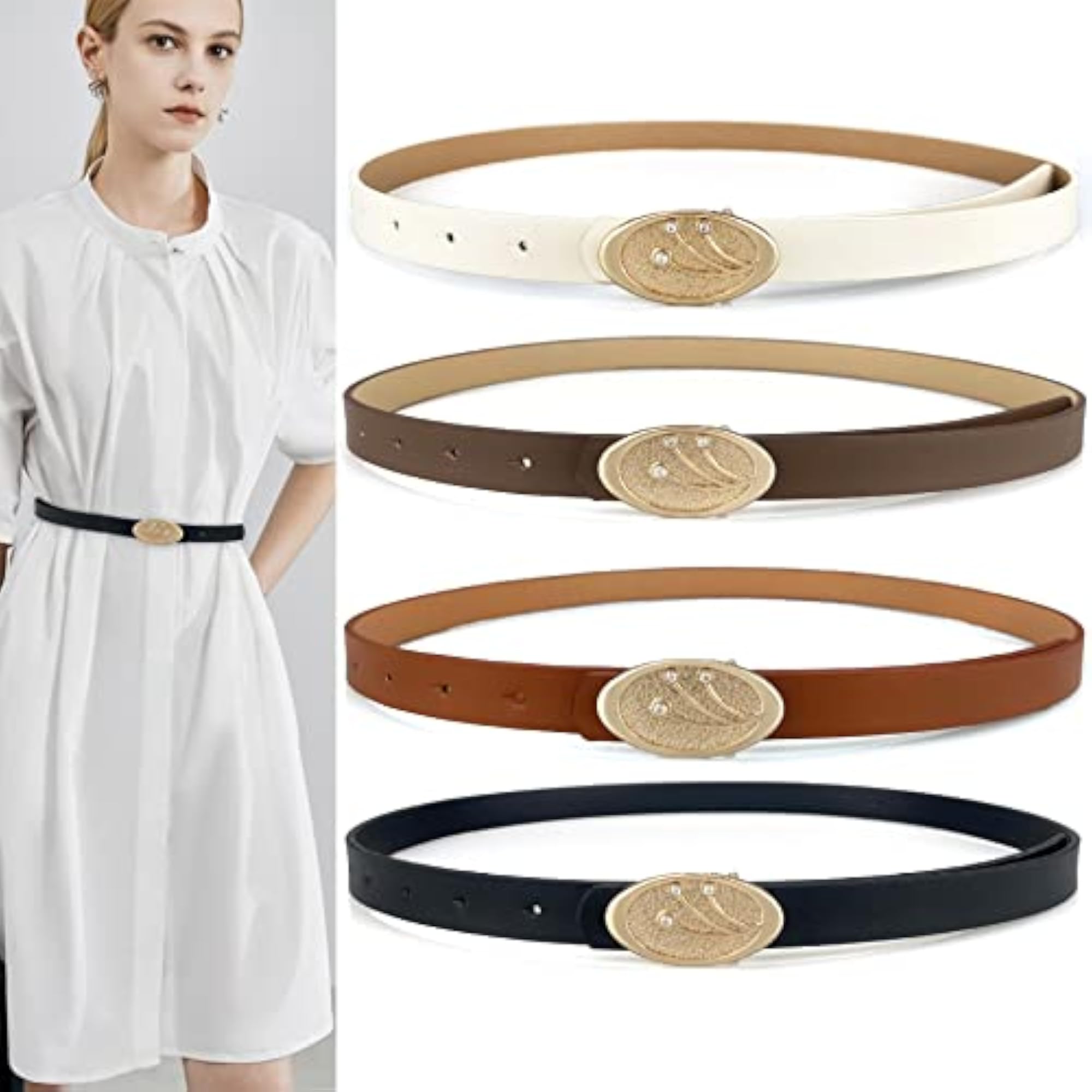 Women's Diamond Buckle Waist Belt, Decorative Seal for Skirts & Jeans
