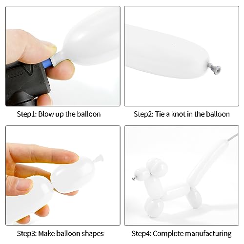Image of White 260 Balloons, Long Balloon for Tying Balloon Arch, Latex Animal Long Skinny Twisty Magic Balloon Twisting Kit for Graduation Birthday Wedding Baby Shower Carnival Party Decoration Supplies 50Pcs