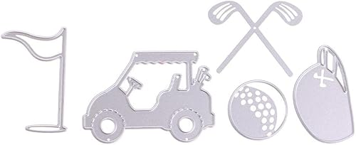 Golfing Tools Die Cut for Card Making, Golf Cart Metal