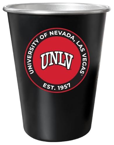 R and R Imports UNLV Rebels 8 oz Tin Cup Black Matte Coating Officially Licensed Single
