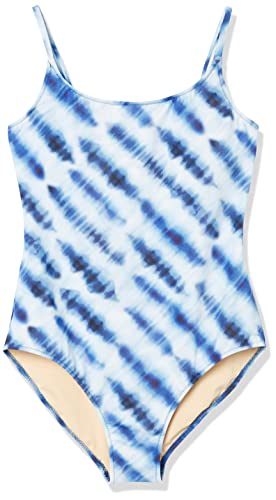 Amazon Essentials Women's Thin Strap One-Piece Swimsuit, Blue Tie Dye, Small #TOP3