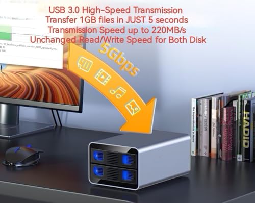 Image of IO Crest 2 Bay Tool Less Tray Hot Swappabe 2.5 inch 3.5 inch SATA Non Raid External USB 3.0 Enclosure SY-ENC50124