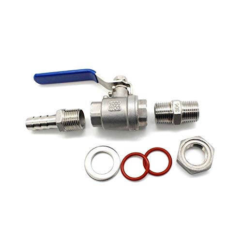 Vanne à bille 1/2 en acier inoxydable 304 compacte pour circuit eau chaude et froide - 7