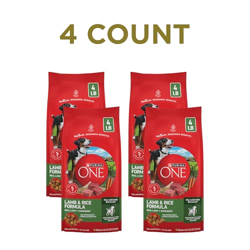 Image of Purina ONE Dry Dog Food Lamb and Rice Formula - (Pack of 4) 4 lb. Bags