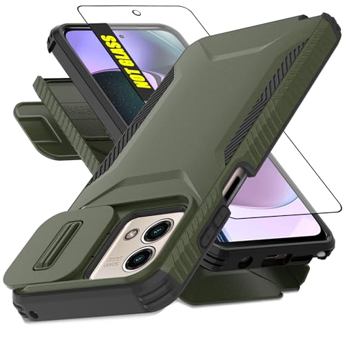 AWZHYDT for Moto G Stylus 5G 2023 Case with Slide Camera Cover, Pine Green