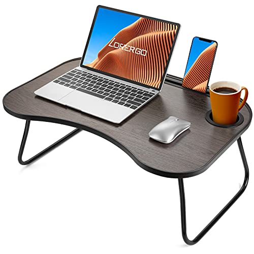 LORYERGO Lap Desk for Laptop, Laptop Lap Desk with Slot for Phone & Tablet, Lap Table for Bed, Suitable as Breakfast Tray, Writing Desk, Drawing Table for Floor & Bed