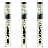 Catrice Liquid Camouflage High Coverage Concealer (3x5ml), flüssig Make-up Abdeckstift, Grün, wasserfest, 12h Deckkraft Nr. 200 Anti-Red