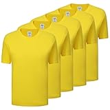Paquete de 5 Unidades - Camiseta con Mangas Cortas 100% Algodón - 5-TS135 - Amarillo, XL