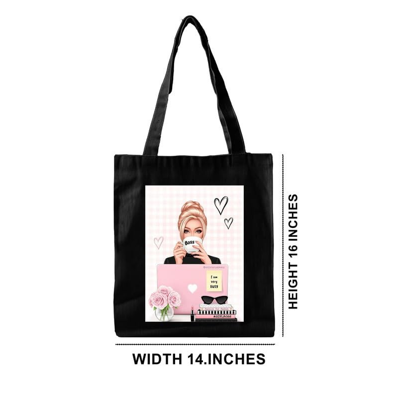 Image of Stylish Printed Canvas Tote Bag for Women | Eco-Friendly 15kg Large Capacity Handbag