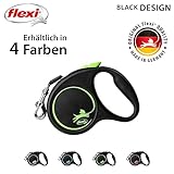 flexi® Black Design S Gurt 5 m schwarz/grün, Roll-Leine für Hunde bis 15 kg