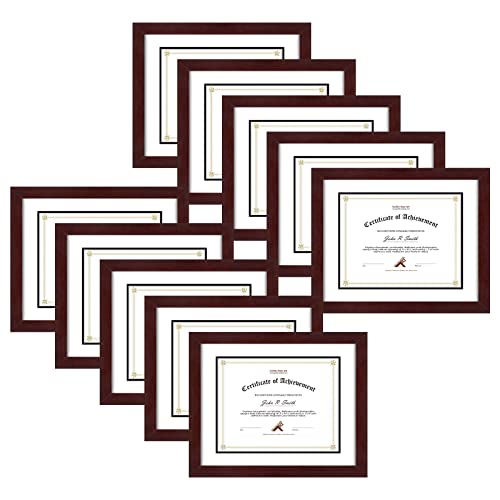 Golden State Art 11x14 Diploma Frame for 8.5x11 Document, Solid Wood/Glass