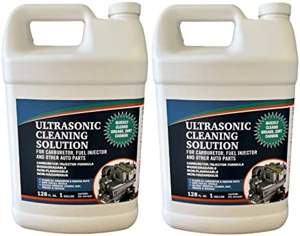Ultrasonic Cleaner Solution for Carburetors and Engine Parts, Ultrasonic Cleaning Solution and Washing Compound for Ultrasonic and Immersion Washers - Concentrated (2 Gallons)