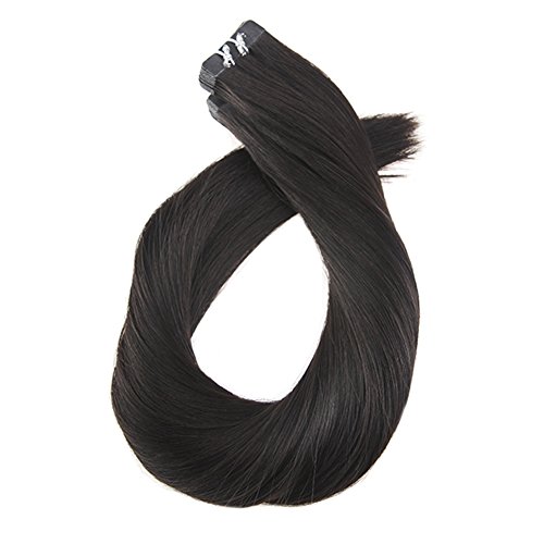 Tape in Hair Extensions Human Hair 50g/20pcs Seamless Skin Weft Hair Off Black Color #1B Straight Unprocessed Remy Human Hair
