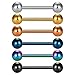6 STÜCKE Titan Zunge Ringe Bunte Zunge Langhantel Zunge Piercing Schmuck 12mm 14mm 16mm 18mmNützlich und praktisch