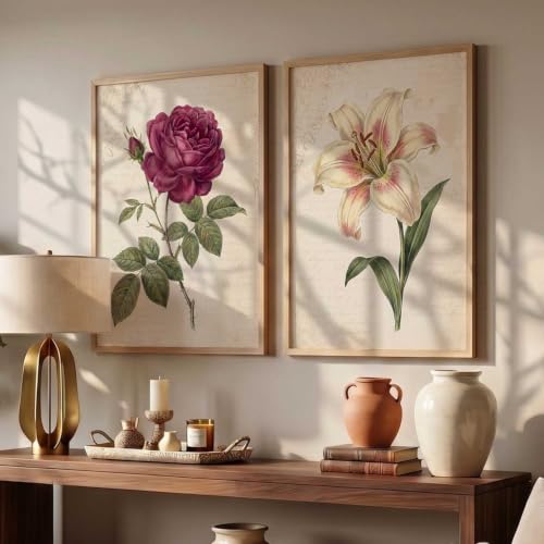 Image of YANVEER Botanical Wall Art Painting | Wall Frames For Home Decor Office Living Room | Poster With Frame Wall Decoration Painting | Premium Art Framed Wall Painting For Home Decor | Set of 2 (10X13 inch)