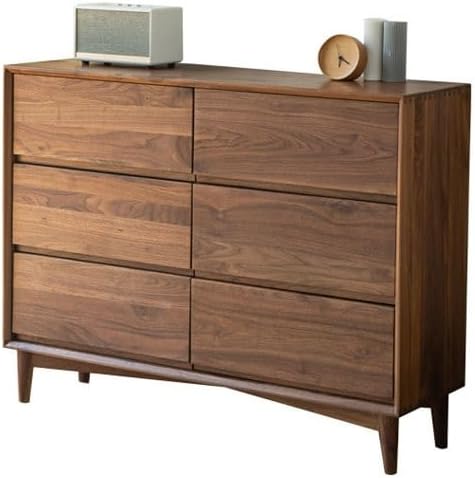 Sideboard Cabinet Solid Wood Chest of Drawers Walnut Simple Home Living Room Wall Drawer Rack Entrance Corridor Decorative Furniture Sideboard Cabinet with Drawers(120x35x90cm)