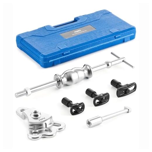 Orion Motor Tech Rear Axle Bearing Puller Tool Kit and Slide Hammer Set, Axle Seal and Bearing Remover Set with Slide Hammer Yoke and 3 Rear Axle Puller Adapters, 1-1/4" to 2-7/8" IDs