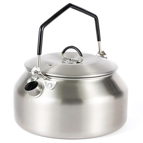 Hanseküche Edelstahl Wasserkessel 1L | Tragbarer Campingkessel für Outdoor & Zuhause | Robuster Teekessel & Wasserkocher – Perfekt für Camping & Trekking