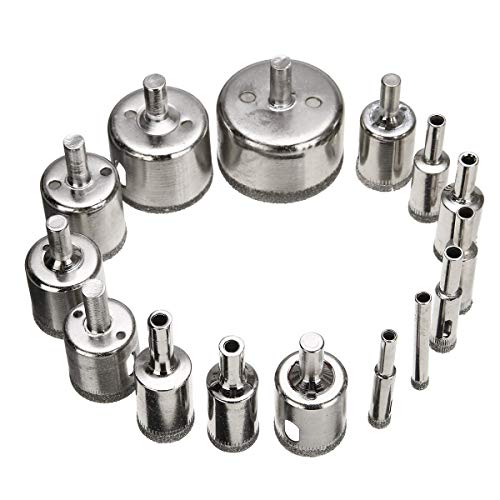 Juego de 15 brocas sierra de perforación recubiertas de diamante miniatura 2