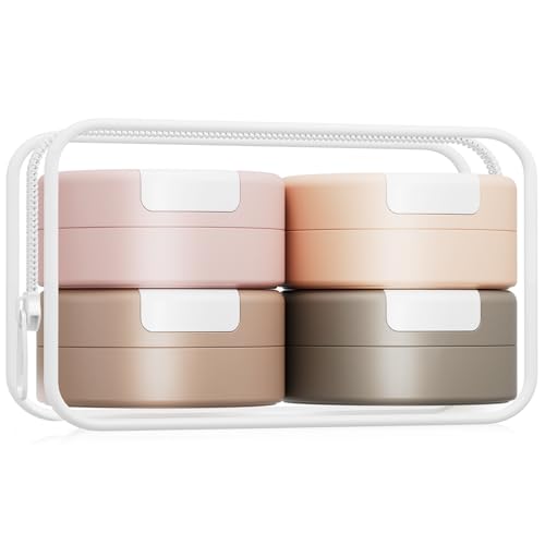 Gemice-Travel-Containers-for-Toiletries-Magnetic-Travel-Containers-TSA-Approved-Cream-Jars-with-Toiletry-Bag-Leak-proof-Small-1oz-Capsules-Set-with-Multiple-Labels-for-Organization-4-Pack Gemice Travel Containers for Toiletries, Magnetic Travel Containers, TSA Approved Cream Jars with Toiletry Bag, Leak-proof Small 1oz Capsules Set with Multiple Labels for Organization (4 Pack) - Image 1