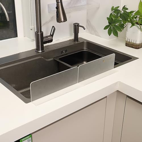 Nakajima Sink Splash Guards Bathroom Sink Countertop Splash Guard Transparent Acrylic (Frosted) Splash Guard for Washbasin Area (8.86x1.2x3.3in) (2Pack) by S.T.D - Image 2