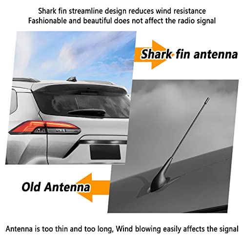 Car Shark Fin Antenna,Car Decoration Exterior Accessories With Automotive Antenna Toppers Am/Fm Radio Antenna Fit For Most Cars Trucks Suvs (Carbon Fibre Black) #TOP2