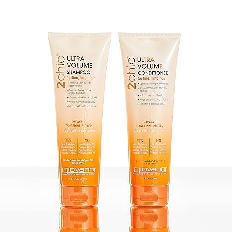 Miniatura 4 de GIOVANNI 2chic Champú ultra volumen, fórmula voluminizadora diaria con papaya y mantequilla de mandarina, promueve el control sin peso para cabello