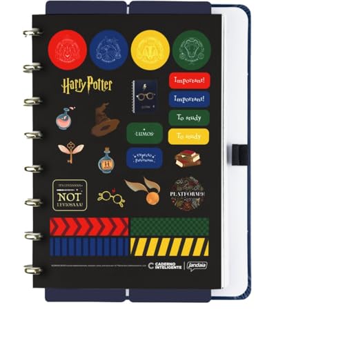 Caderno Inteligente, Pequeno, Harry Potter Azul, 140x200 mm, 80 Folhas off white