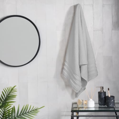 Image of MYTRIDENT Towels for Bath Large Size | Finesse Collection, 1 Piece Bath Towel | 75 cm x 150 cm | 625 GSM, Zero-Twist, Luxuriously Soft, 100% Cotton, Grey
