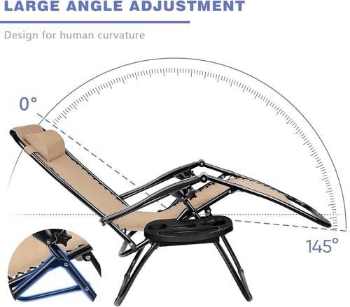 image for Homall Zero Gravity Chair Adjustable Folding Lawn Lounge Chairs Outdoo