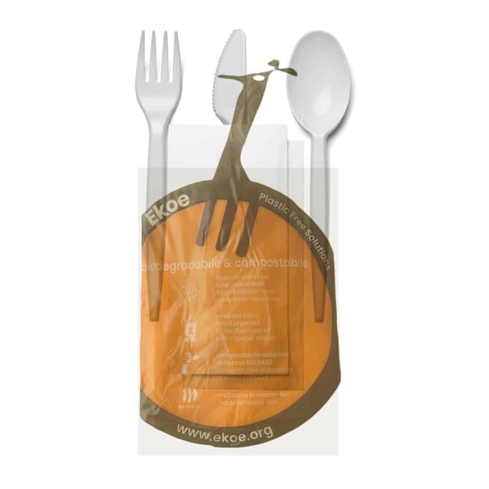 Ekoe, 100 pz Tris posate monouso compostabili