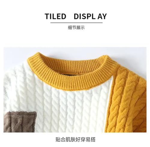 Men's Twist Braid Sweater Pullovers Thick Knit Sweaters Streetwear Solid Warm O Neck Jumper Pullover2
