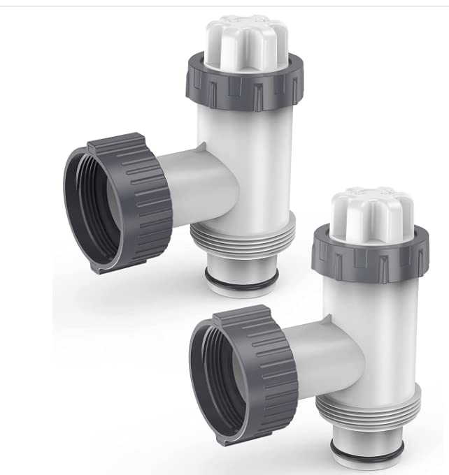 Above Ground Swimming Pool Plunger Valves Replacement Part with Gaskets, On Off Plunger Valves Swimming Accessories for Above Ground Swimming Pool Filter Pump 3 Pack