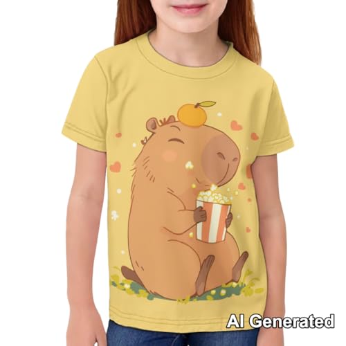 Image of Xhuibop Kids Tshirts Girls Boys 3-16 Years Summer Clothes for Teens Loose Fitting Tops
