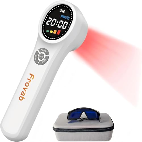 Frovab Rotlicht Therapiegerät Infrarotlicht Gerät Handgerät Kaltes Rotlichtlampe therapie Zur Schmerzlinderung zu Hause Rotlichttherapie 4x980nm+4x810nm+16x660nm für Muskeln Schulter Rücken Knie