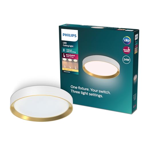 Philips Hanno Plafonnier SceneSwitch, rond, 24W, 2700Lm, 2700K, blanc, IP20