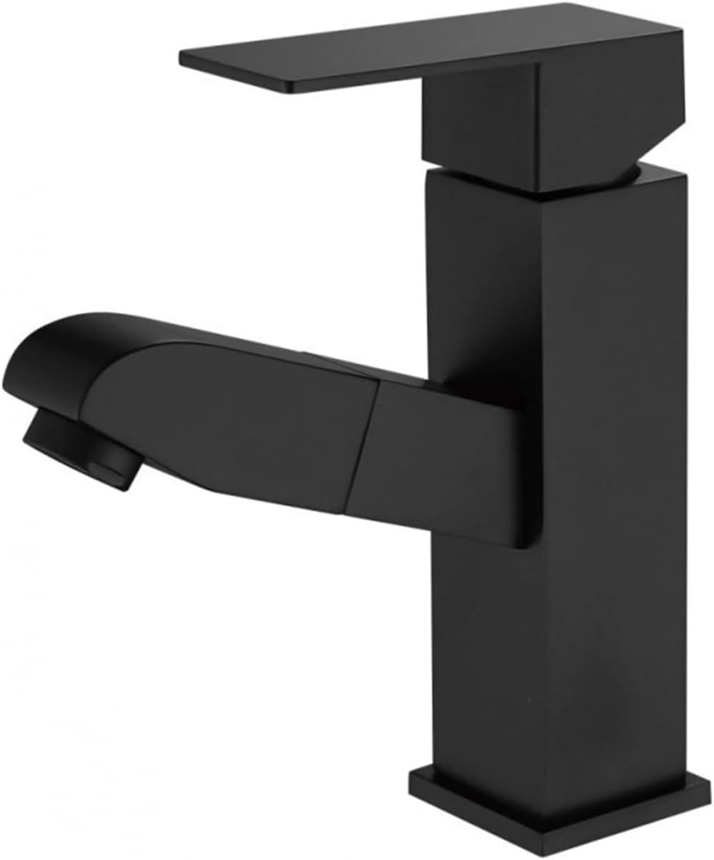 Mitigeur salle de bain noir extractible pour éliminer les éclaboussures du lavabo