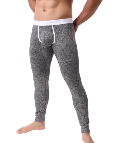 Men’s Lightweight Pouch Long Johns Base Layer Thermal Underwear Pants Leggings