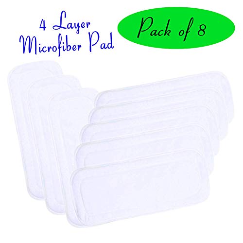 The Little Lookers Washable 4 Layer Reusable Nappy Cloth Liners & Microfiber Diaper Insert Pads (White)