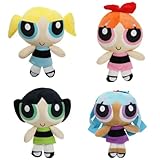 AYGITAL Movie Cartoon Police Girls Plush Stuffed Doll Anime Figure Toys Xmas Kids Birthday Gifts 9inch (4 Pcs Police Girls)